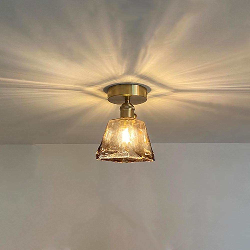 Creative Glass Lantern LED Electroplated Modern Pendant Light Ceiling Lights-Lighom
