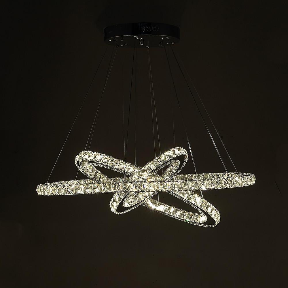 Interwoven Geometrical Circle Crystal Chandeliers for Living Room-Lighom