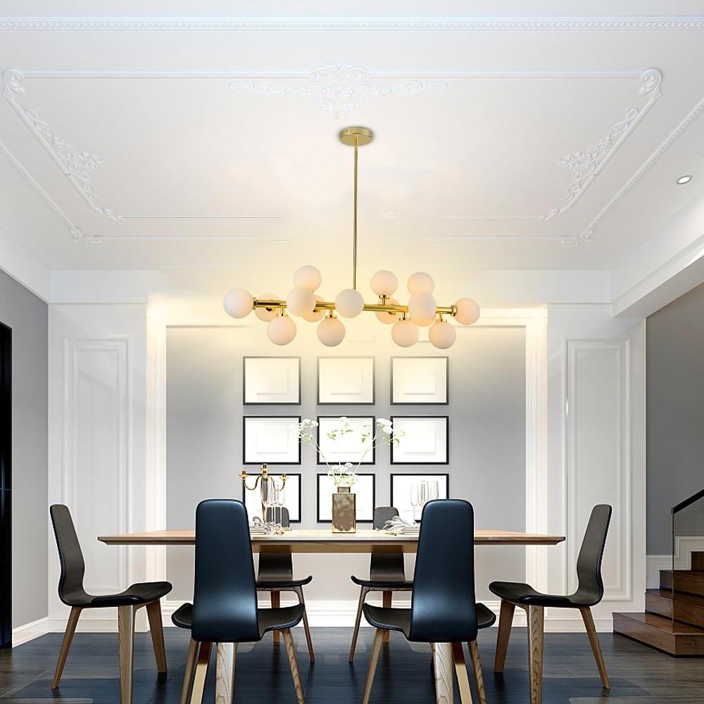 16-bulb molecular pendant lighting in glass — Cool White (6000K)