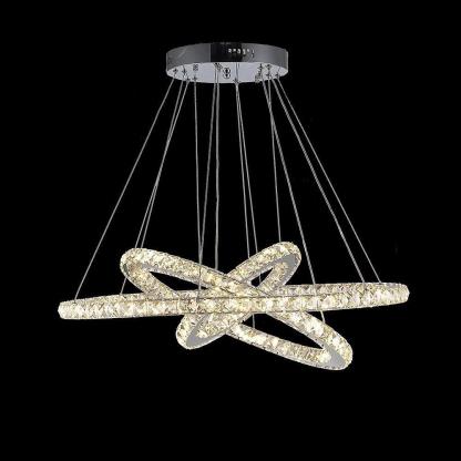 Interwoven Geometrical Circle Crystal Chandeliers for Living Room-Lighom