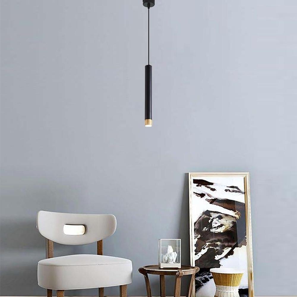 Industrial Linear LED Metal Island Pendant Light — Black