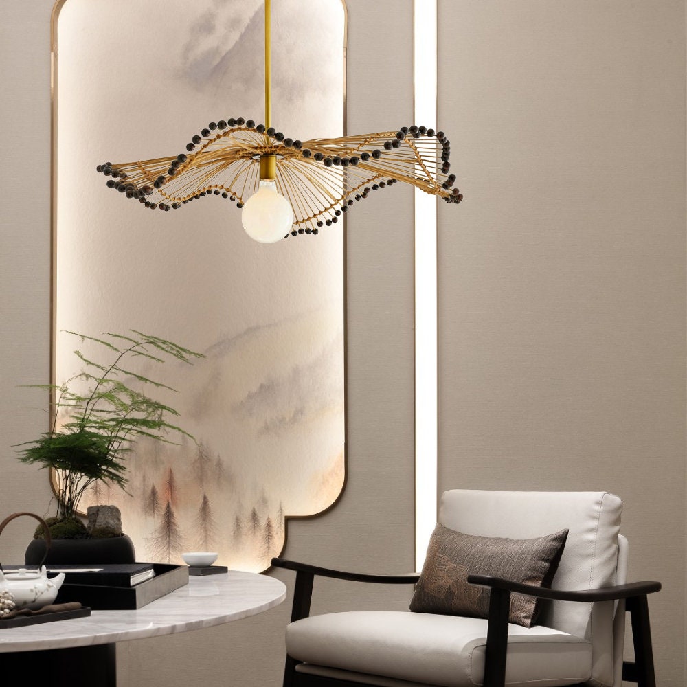 Modern Waverly Handwoven Rattan Pendant Light