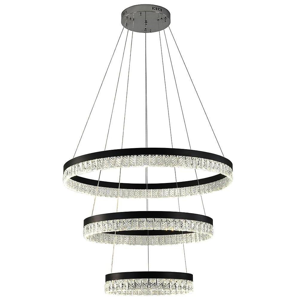 3 Tiered Circles LED Crystal Modern Chandeliers Pendant Light Hanging Lamp-Lighom