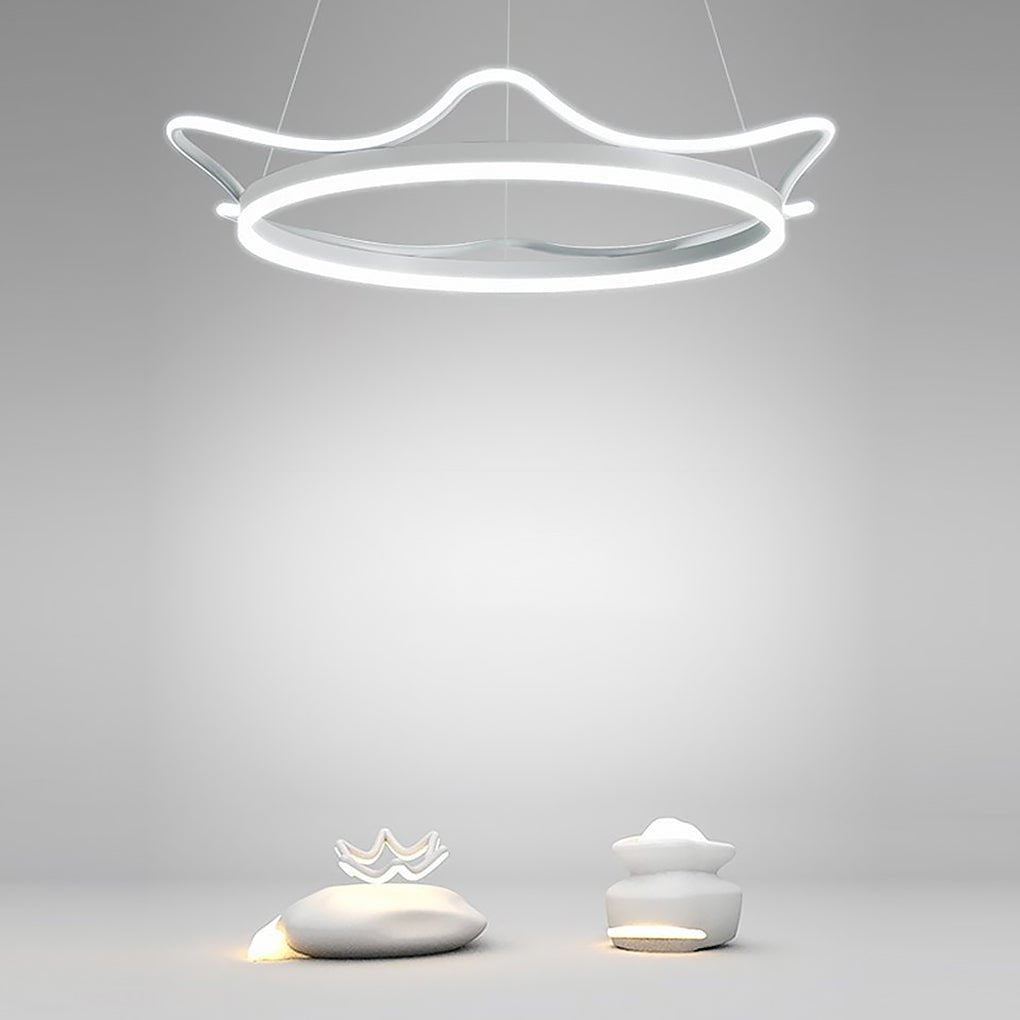 Modern crown imperial pendant lighting in synthetic — Warm White (3000K) / Brushed Gold