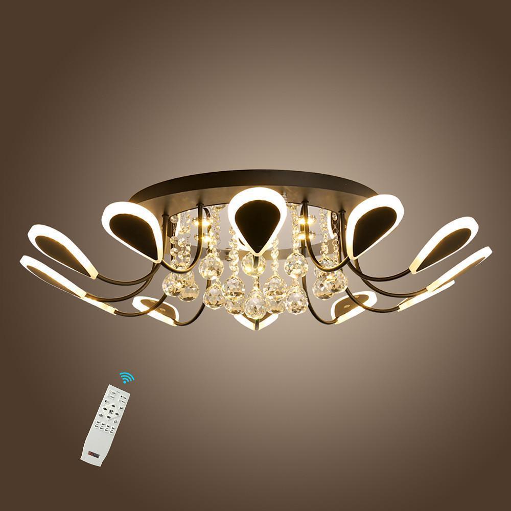 Creative Flower Shaped Dimmable LED Crystal Modern Ceiling Lights-Lighom