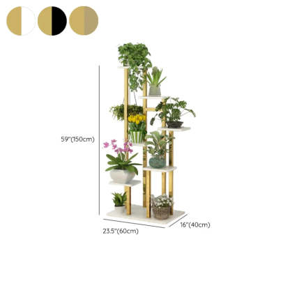 Gold 5-Tier Rectangle Wood Indoor Plant Stand