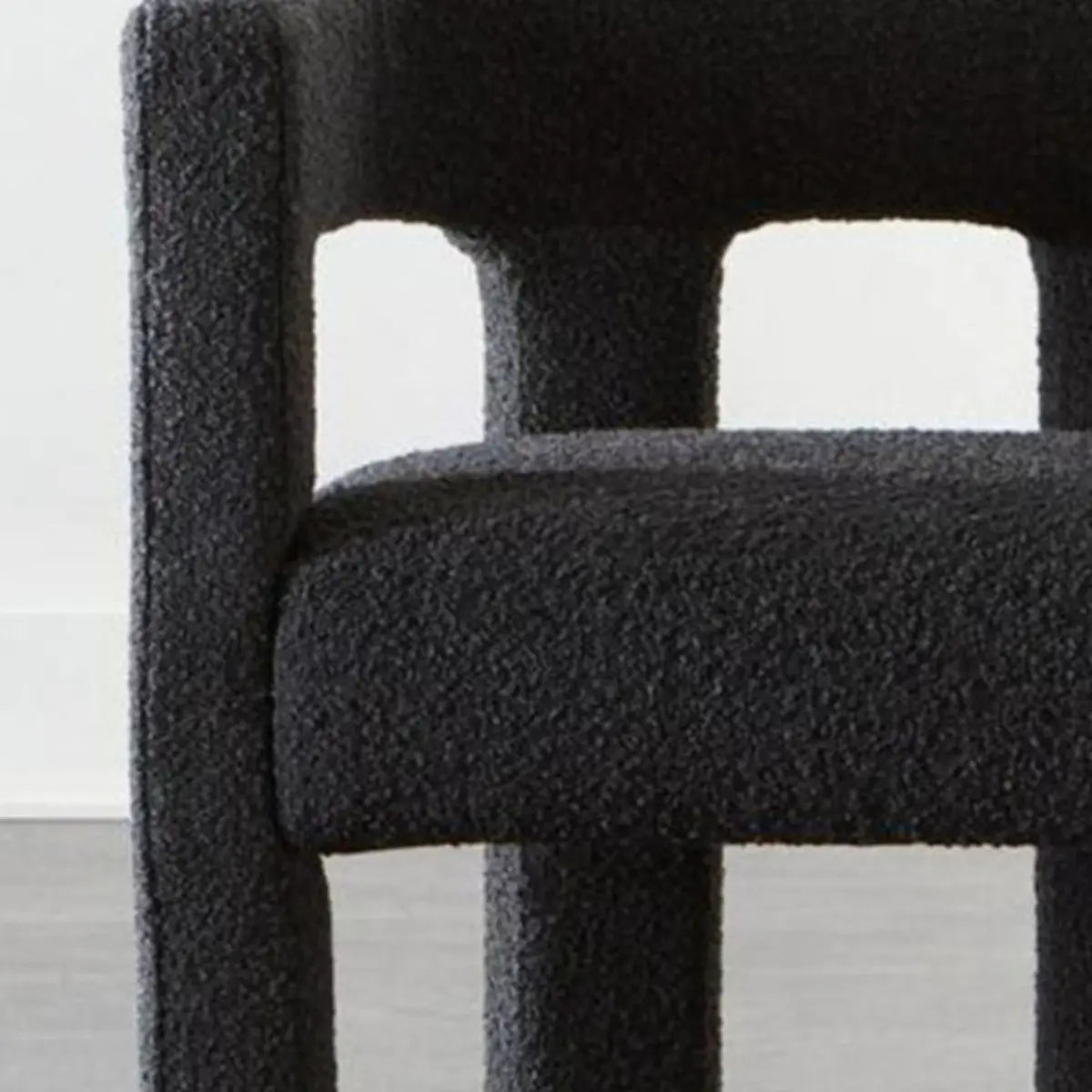 Black Square Upholstered Armrest Dining Chair