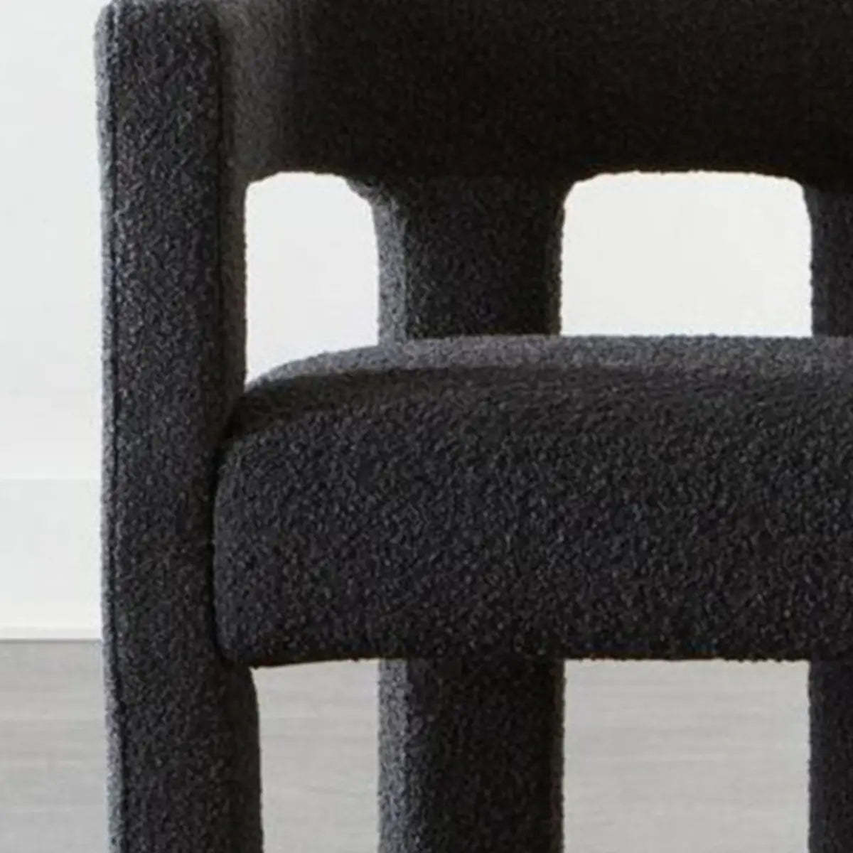 Black Square Upholstered Armrest Dining Chair