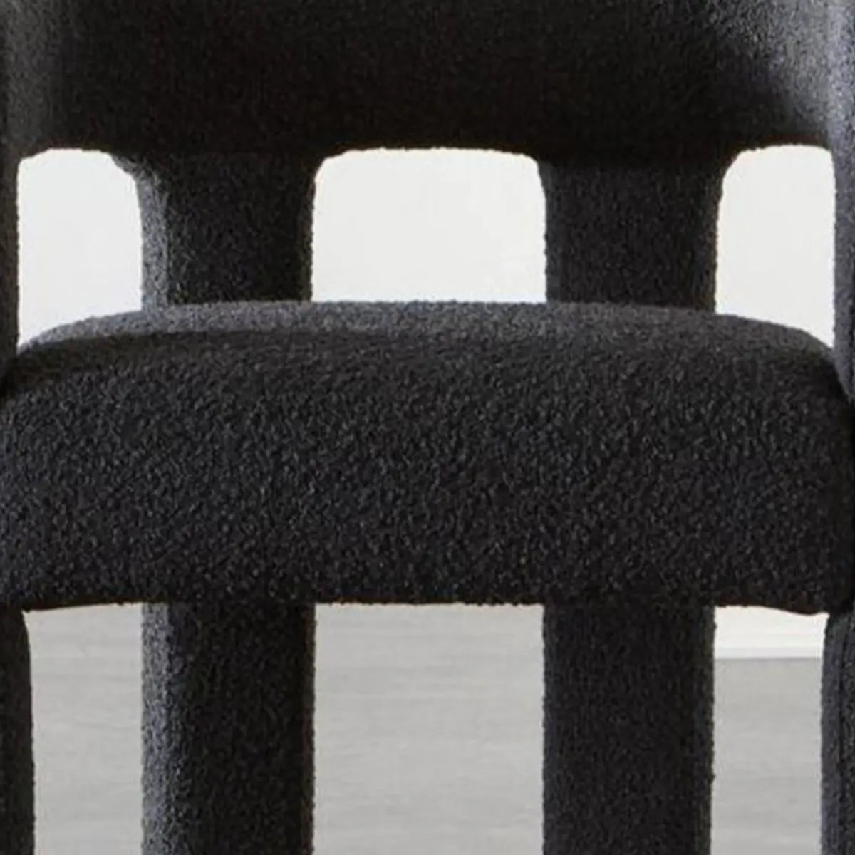 Black Square Upholstered Armrest Dining Chair