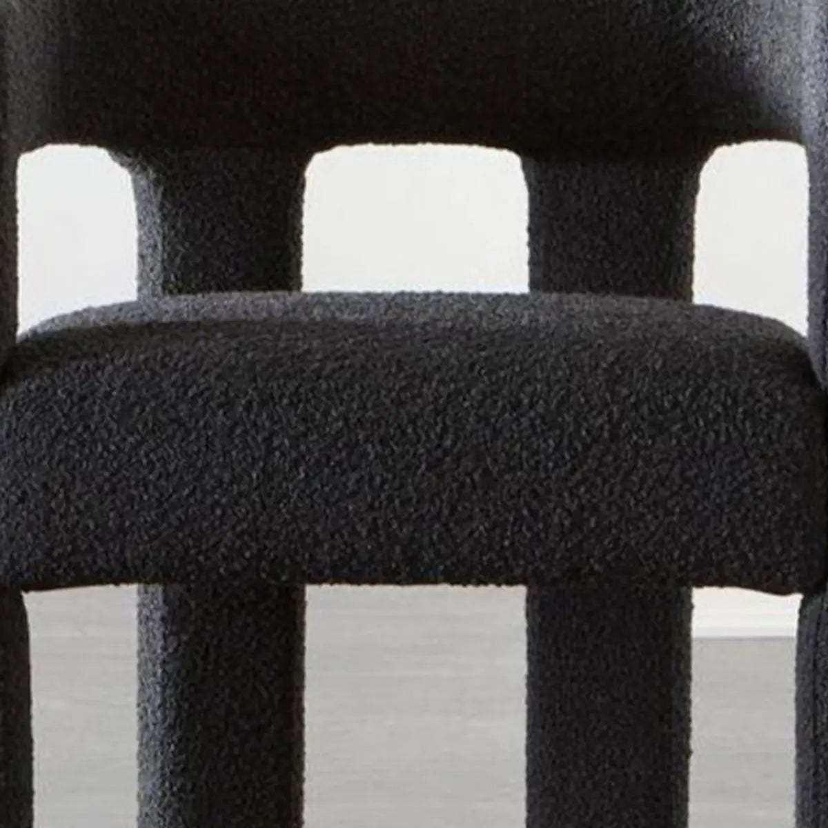 Black Square Upholstered Armrest Dining Chair