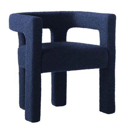 Black Square Upholstered Armrest Dining Chair — Red