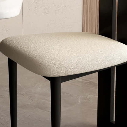 Cream Upholstered Slat-Back Dining Chair