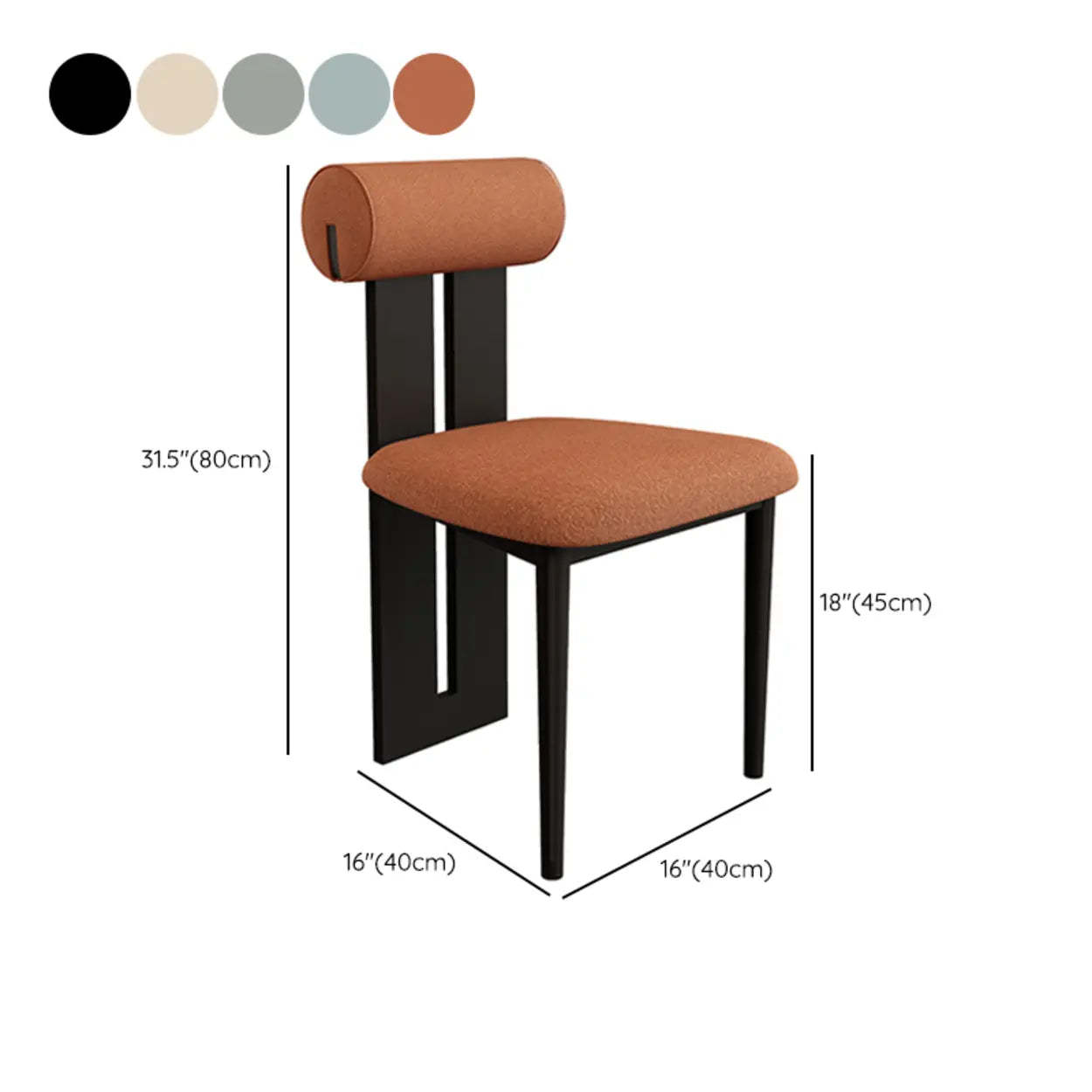 Cream Upholstered Slat-Back Dining Chair