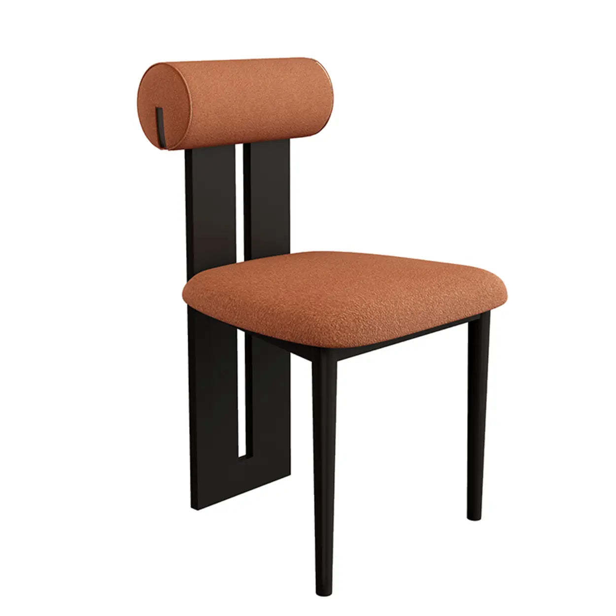 Cream Upholstered Slat-Back Dining Chair — Cream White / Lint