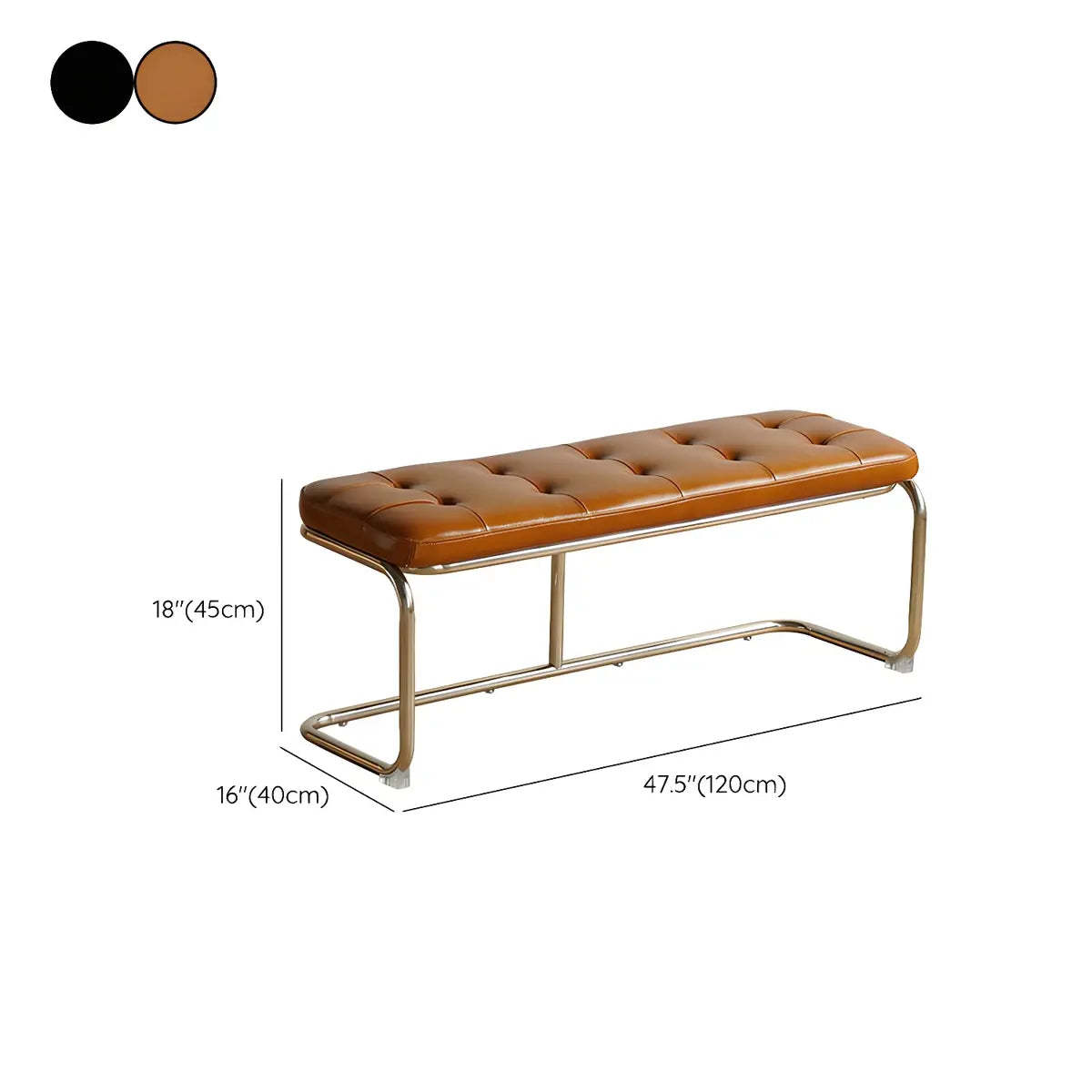 Industrial Faux Leather Entryway Bench