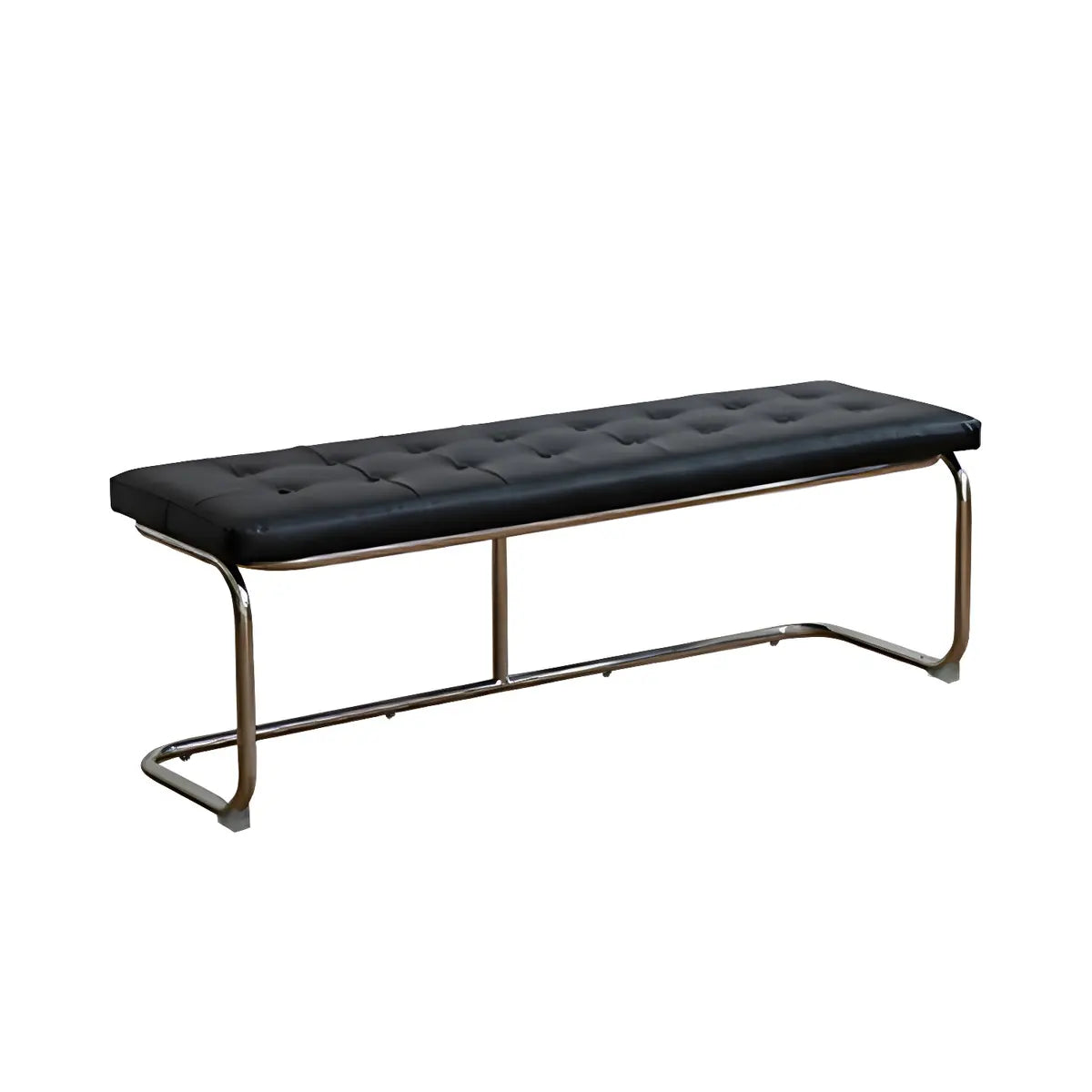 Industrial Faux Leather Entryway Bench