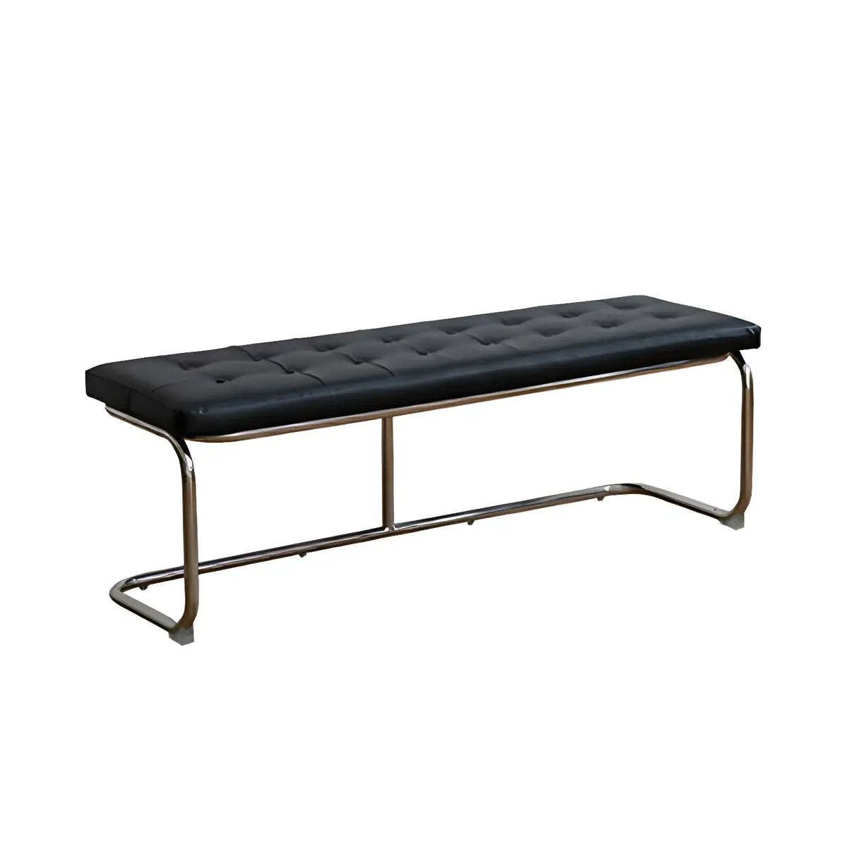 Industrial Faux Leather Entryway Bench