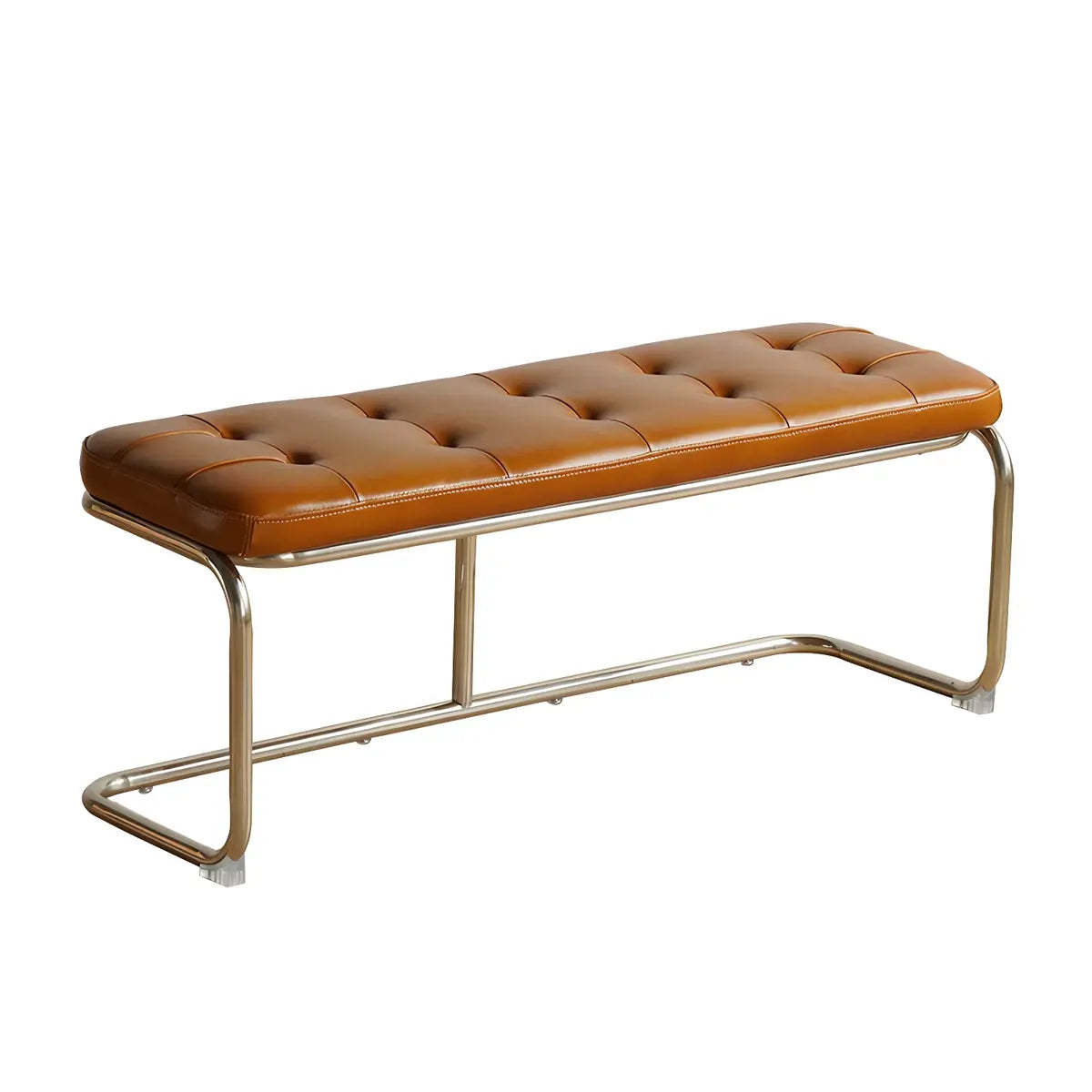 Industrial Faux Leather Entryway Bench