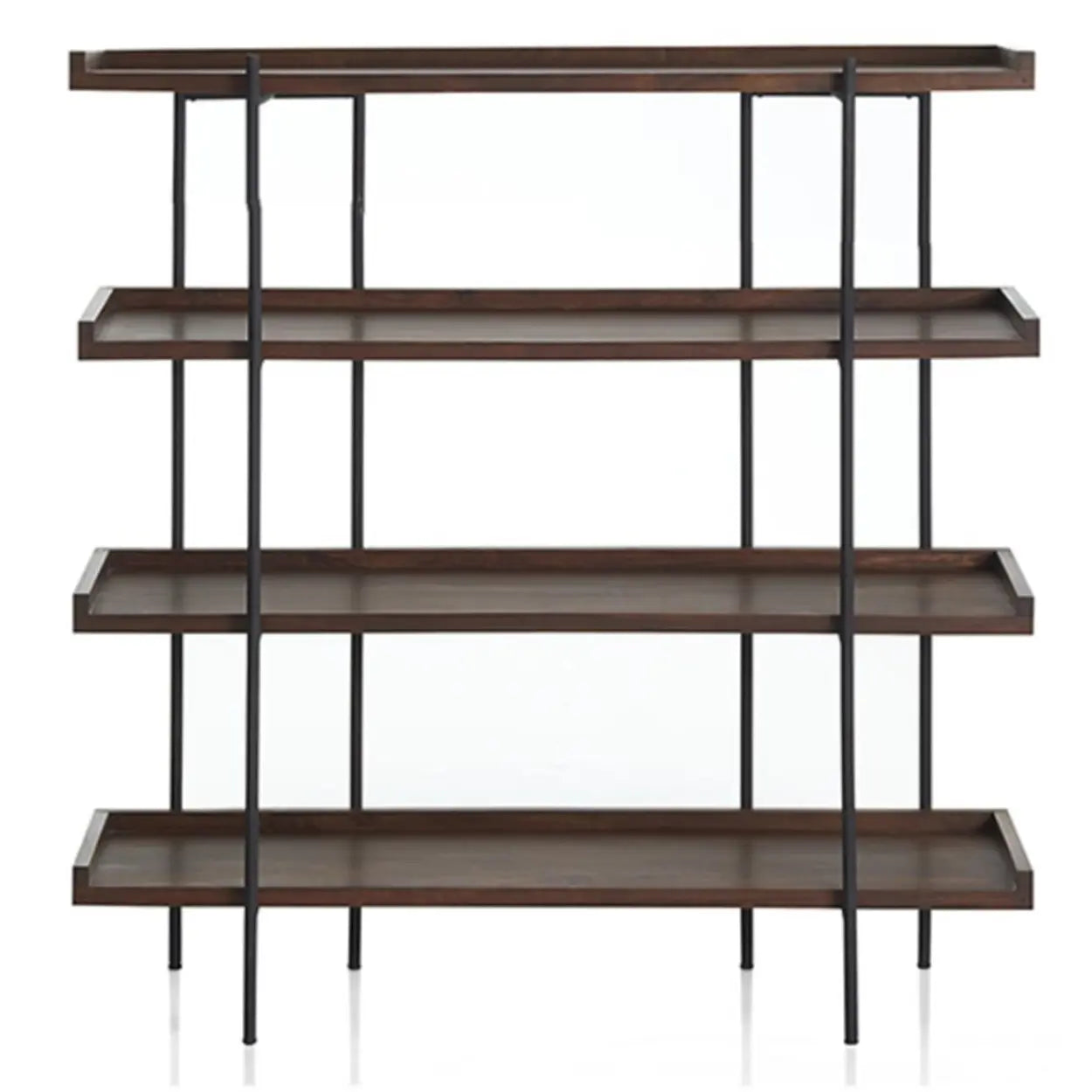 Lighom modern tiered bookshelf wood bookcases — 39.4" L x 11.8" W x 39.4" H