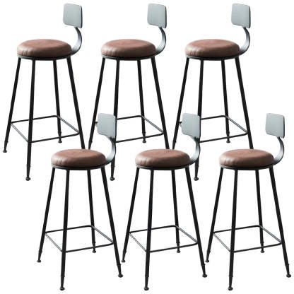 Industrial Wood Bar Stool with Backrest