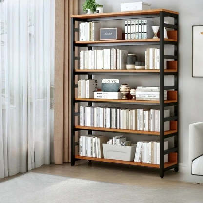 Industrial Metal Open-Back Bookcase