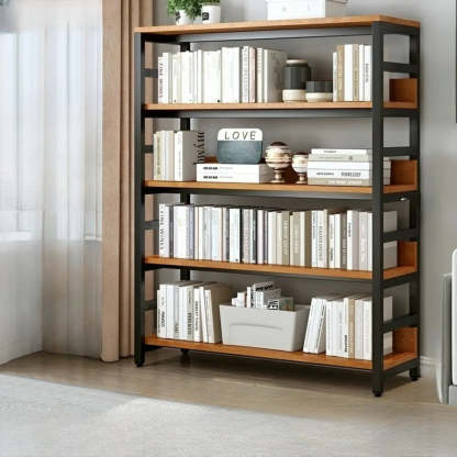 Industrial Metal Open-Back Bookcase