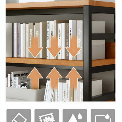 Industrial Metal Open-Back Bookcase