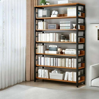 Industrial Metal Open-Back Bookcase
