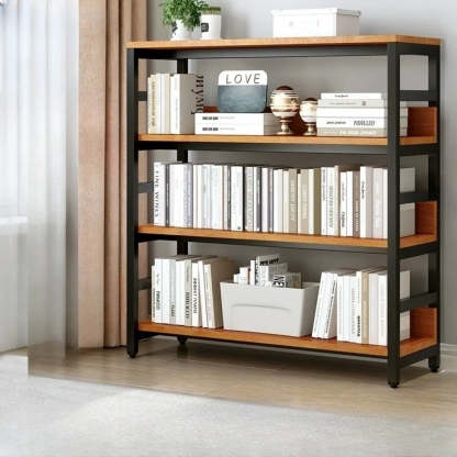Industrial Metal Open-Back Bookcase