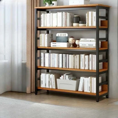 Industrial Metal Open-Back Bookcase