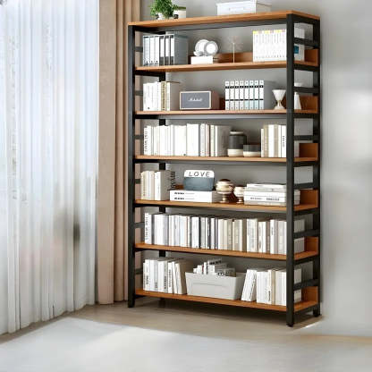 Industrial Metal Open-Back Bookcase