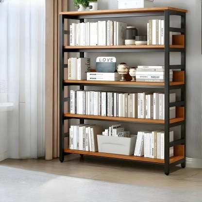 Industrial Metal Open-Back Bookcase