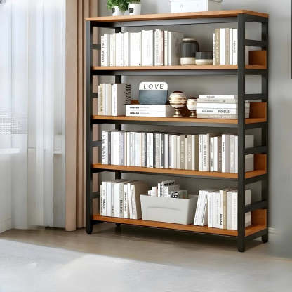 Industrial Metal Open-Back Bookcase