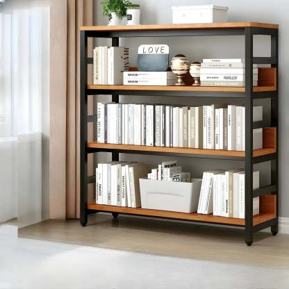 Industrial Metal Open-Back Bookcase