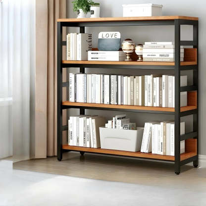Industrial Metal Open-Back Bookcase