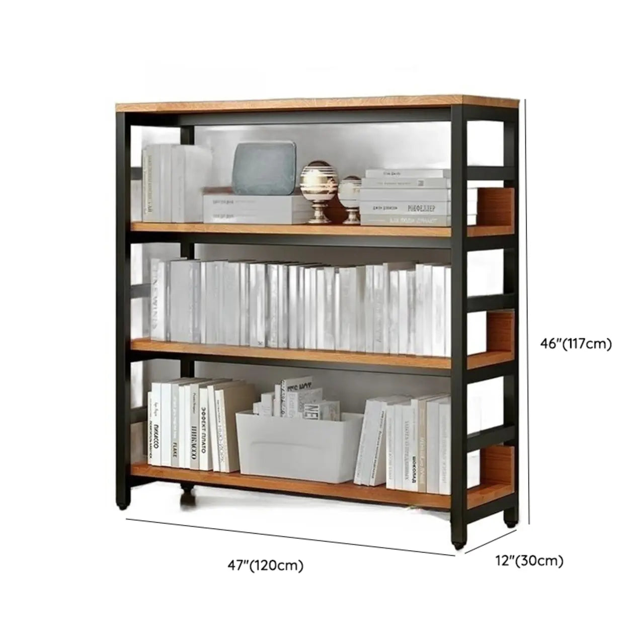Industrial Metal Open-Back Bookcase