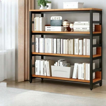 Industrial Metal Open-Back Bookcase