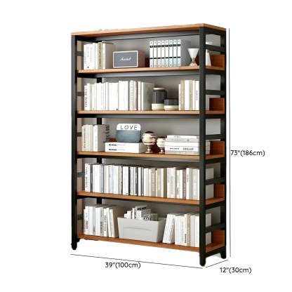 Industrial Metal Open-Back Bookcase