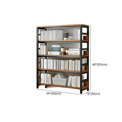 Industrial Metal Open-Back Bookcase