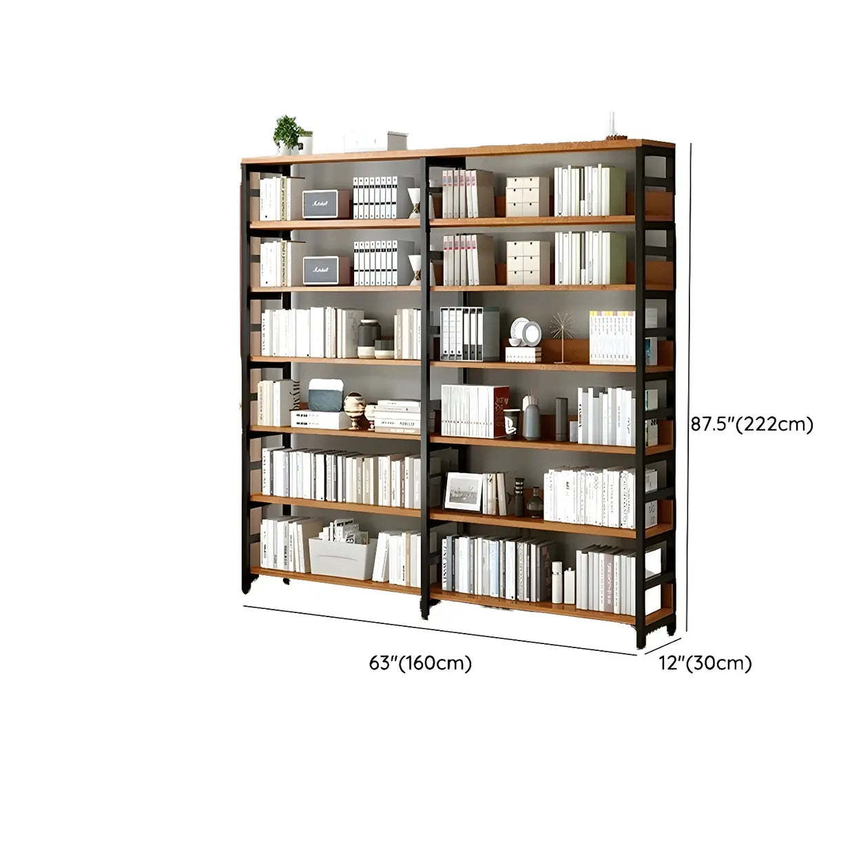Industrial Metal Open-Back Bookcase
