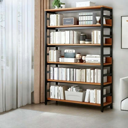 Industrial Metal Open-Back Bookcase
