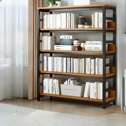 Industrial Metal Open-Back Bookcase