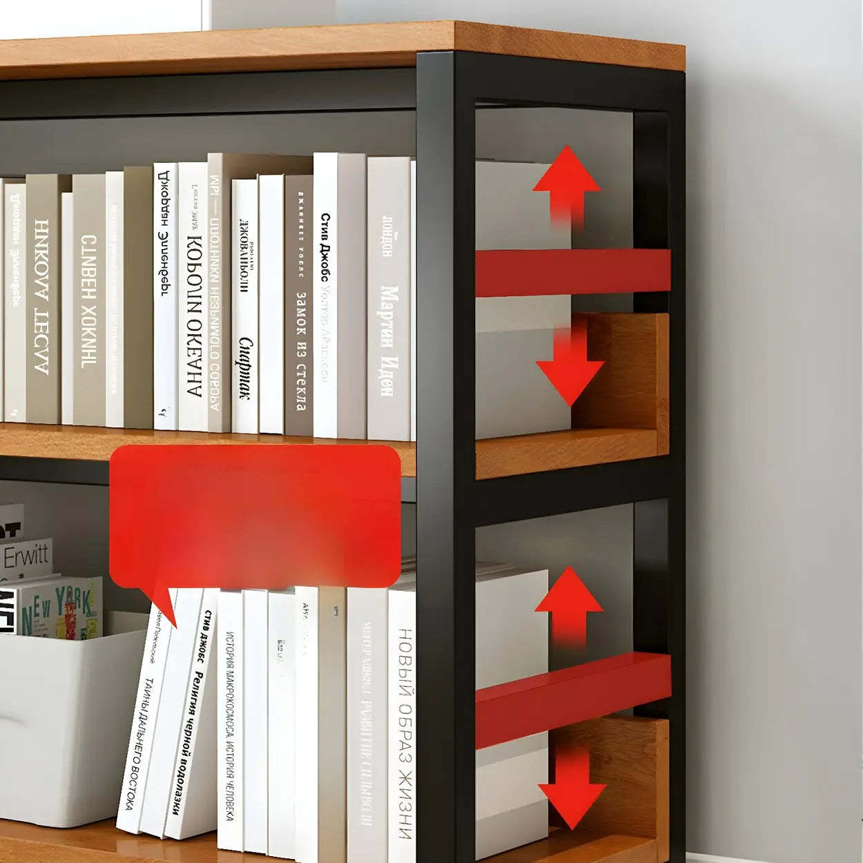 Industrial Metal Open-Back Bookcase