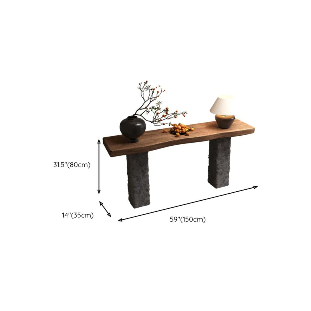 Industrial Narrow Wood Entryway Console Table