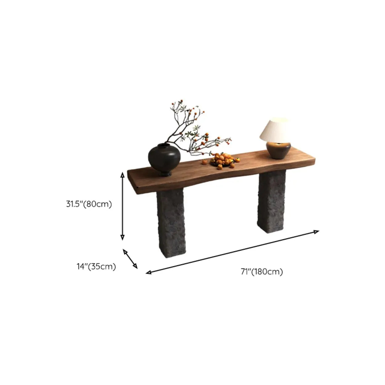 Industrial Narrow Wood Entryway Console Table