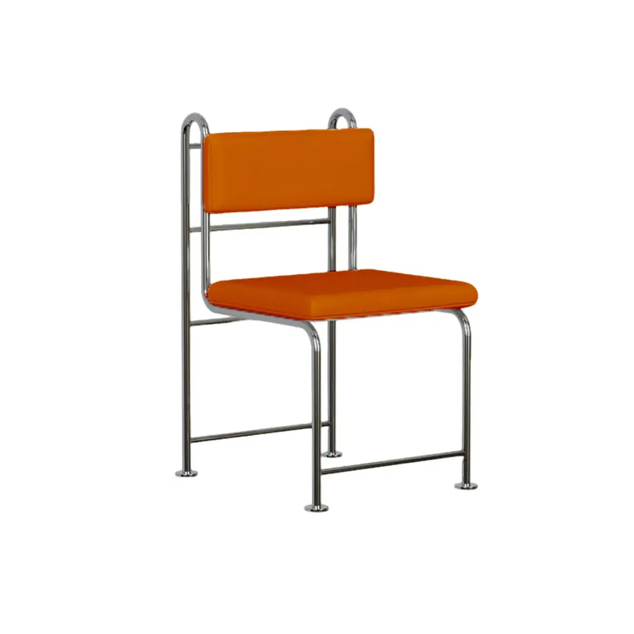 Industrial Faux Leather Open-Back Dining Chair