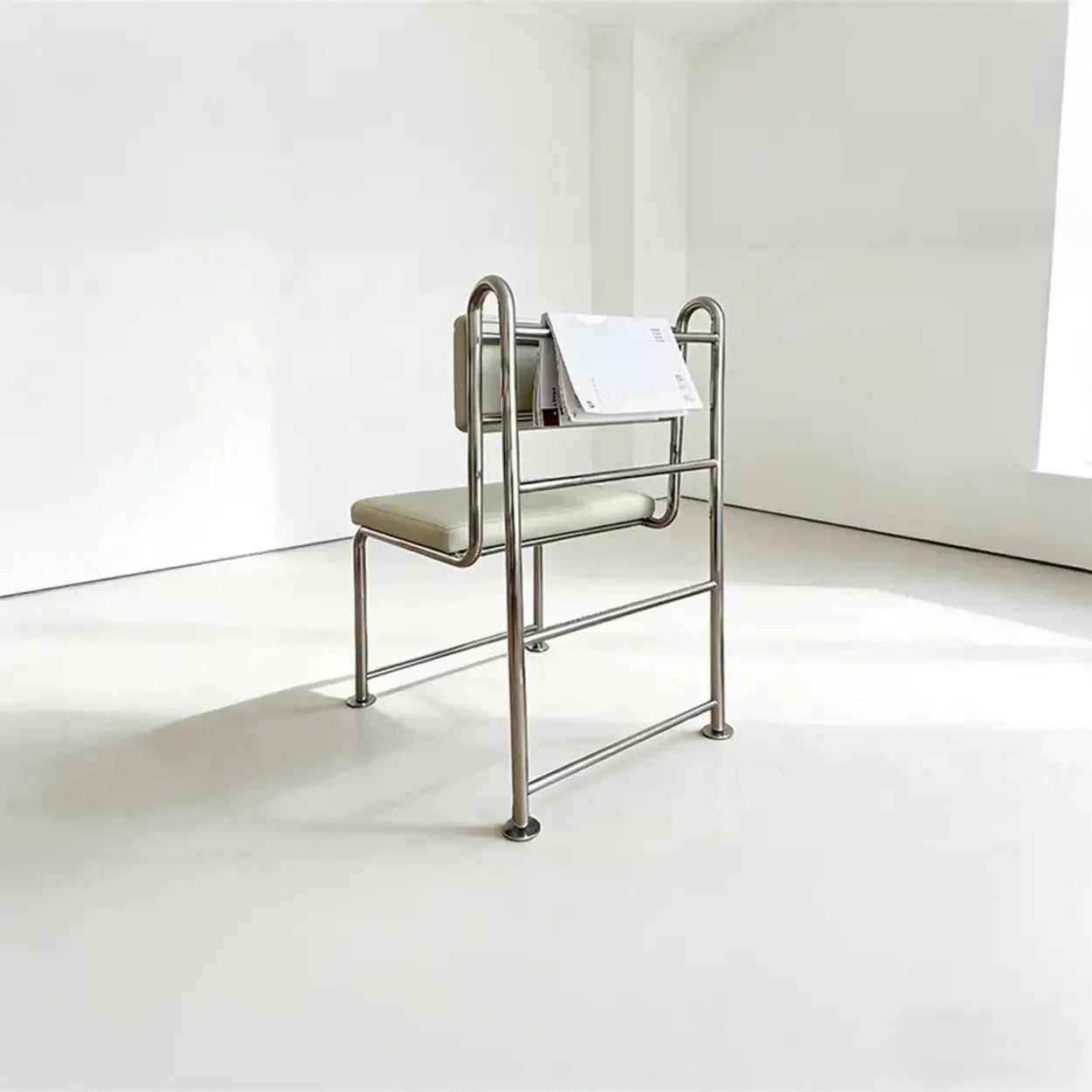 Industrial Faux Leather Open-Back Dining Chair