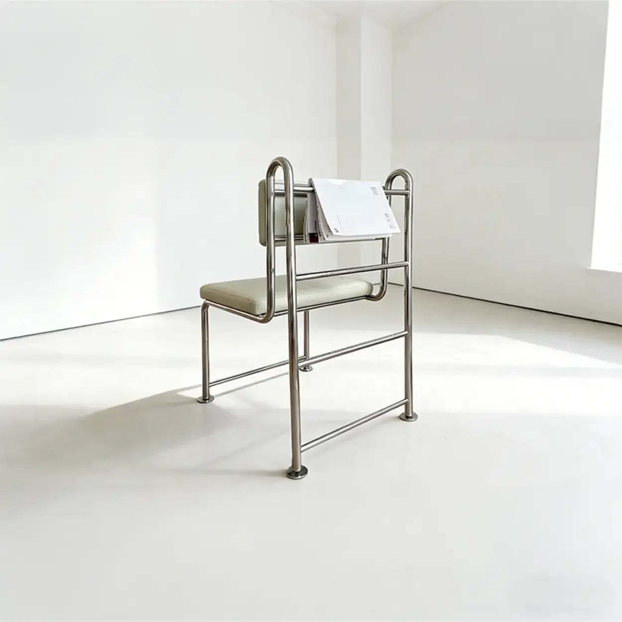 Industrial Faux Leather Open-Back Dining Chair