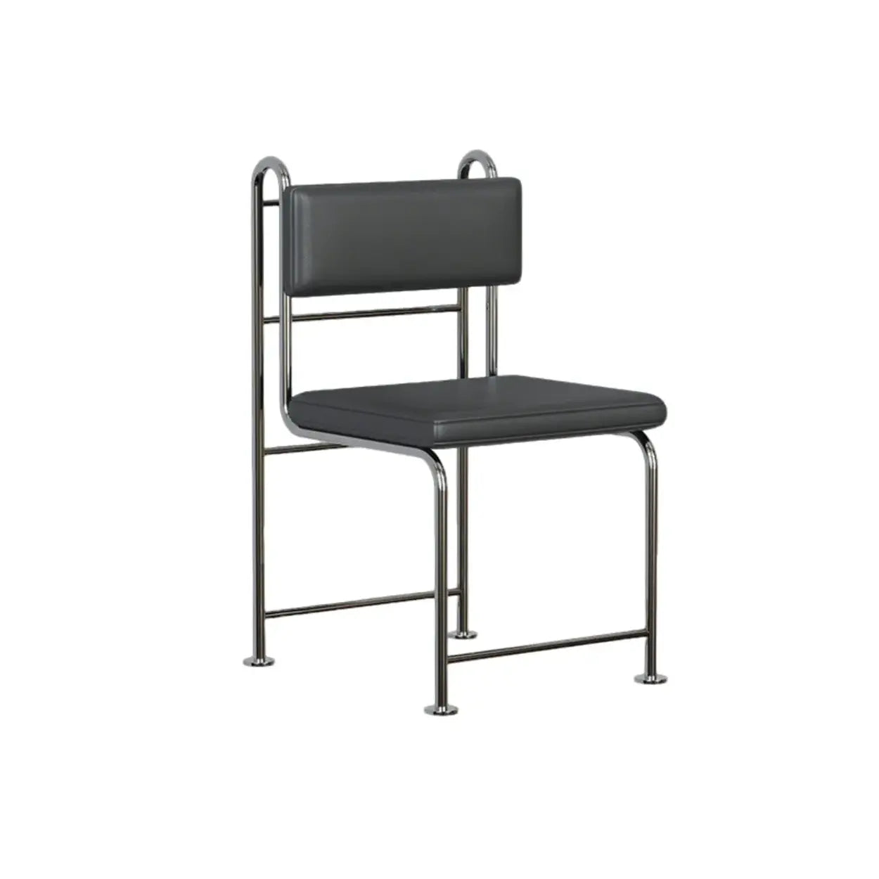 Industrial Faux Leather Open-Back Dining Chair