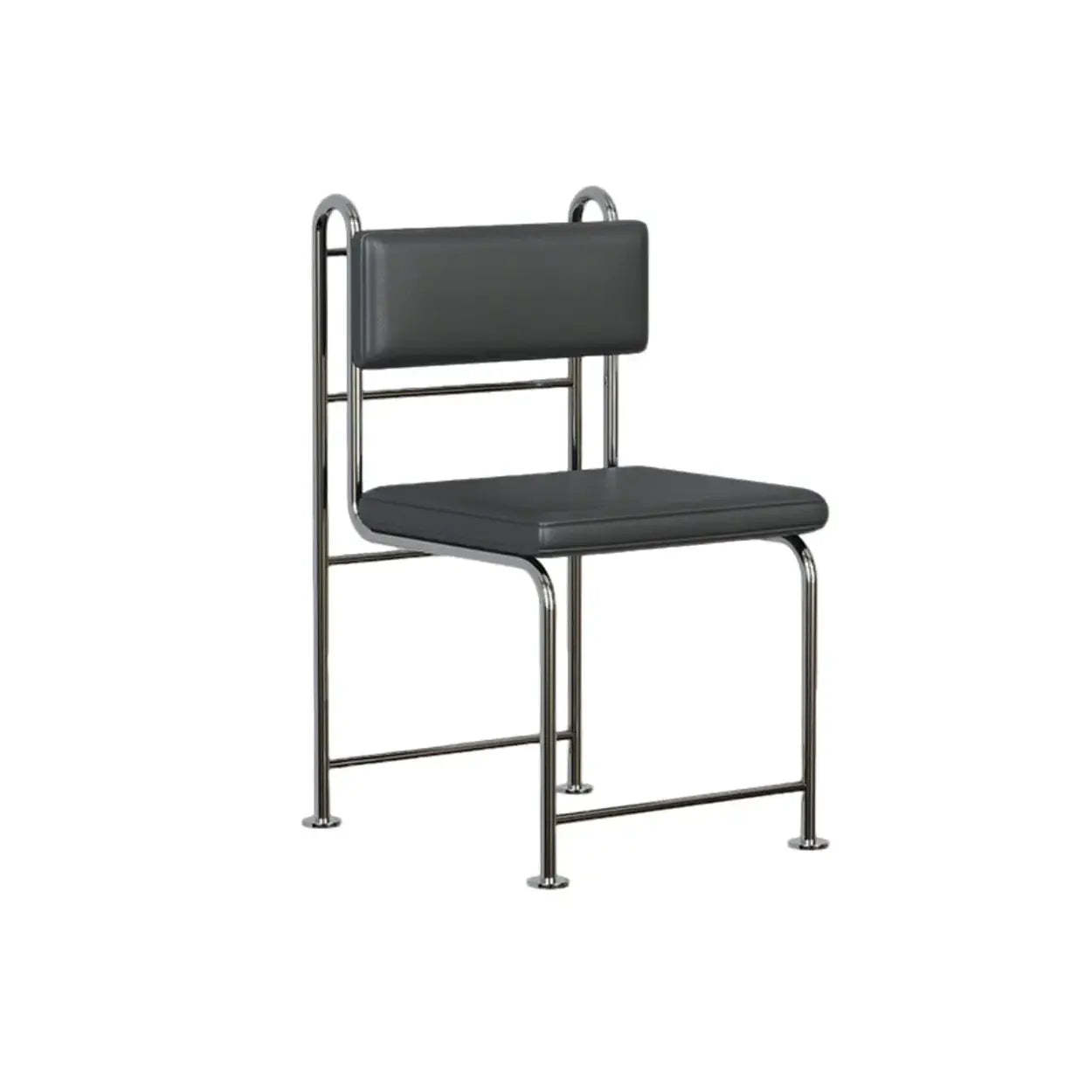 Industrial Faux Leather Open-Back Dining Chair